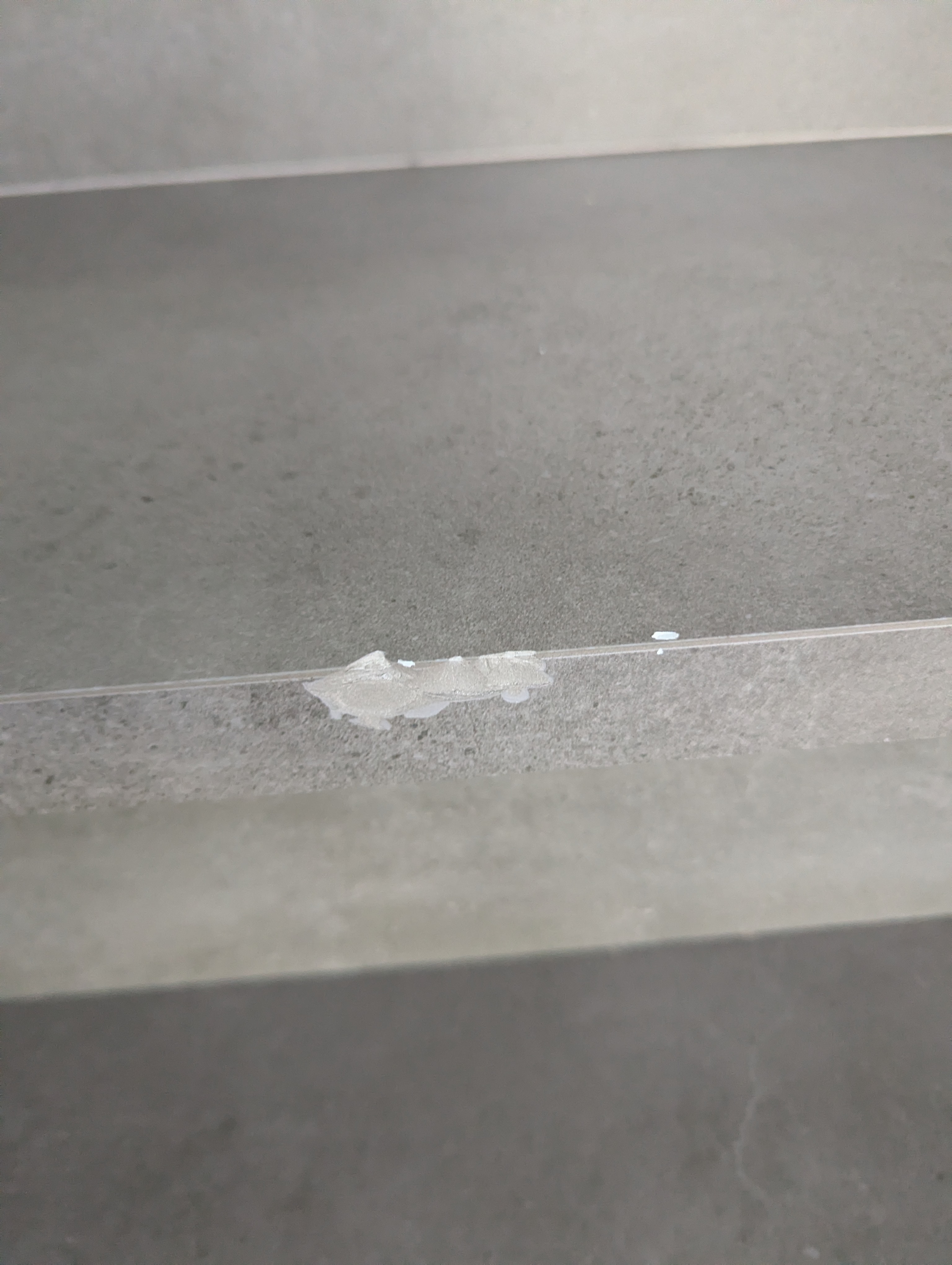 Ceramic stair tread repair · before