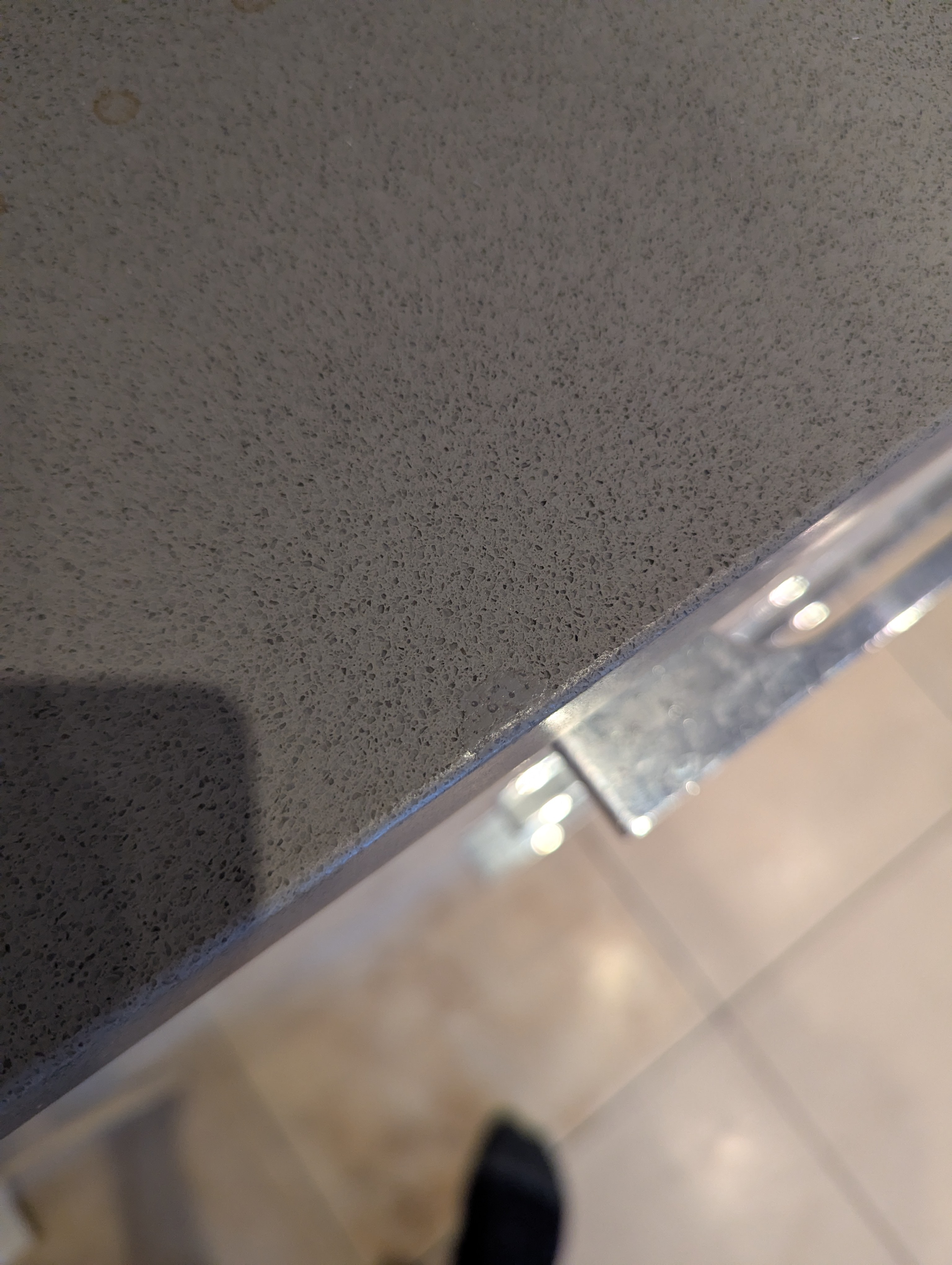 Silestone quartz chip repair · after